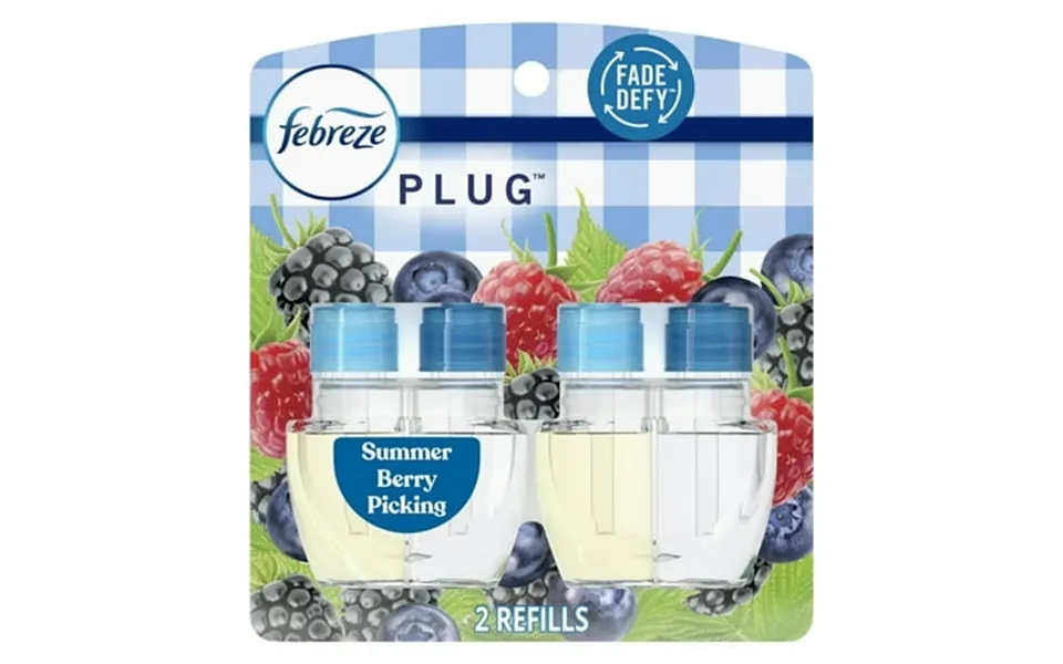 Febreze Plug In Air Freshener Odor-fighting Oil Refill Summer Berry Picking 4 Pack Of 2 Refills