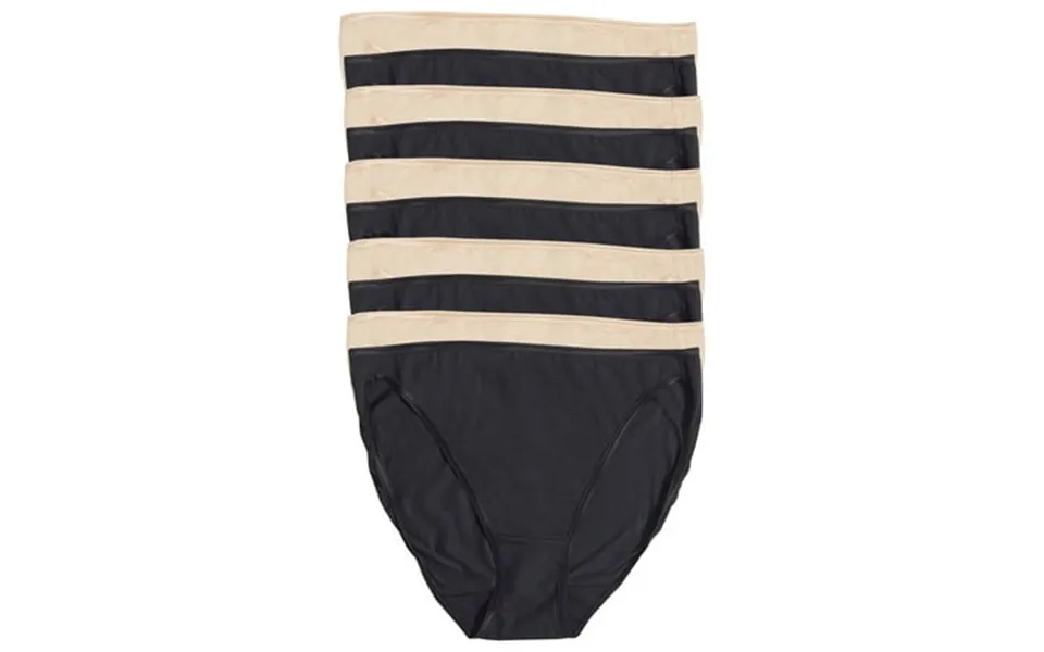 Felina So Smooth Modal Hi Cut Panty Hi Leg Opening 10-pack Small Bare Black