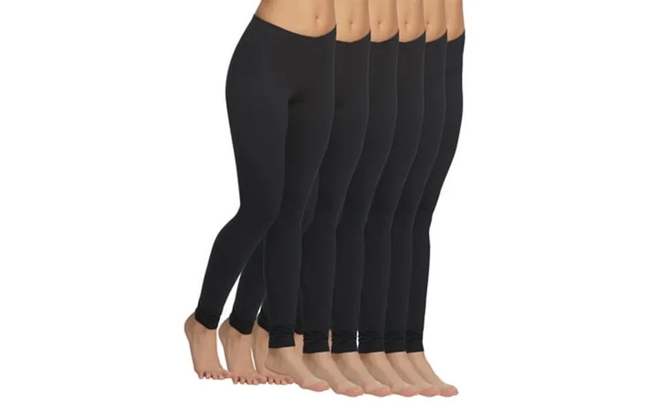 Felina Velvety Soft Lightweight Leggings Moisture Wicking Yoga 6 Pack Black Large