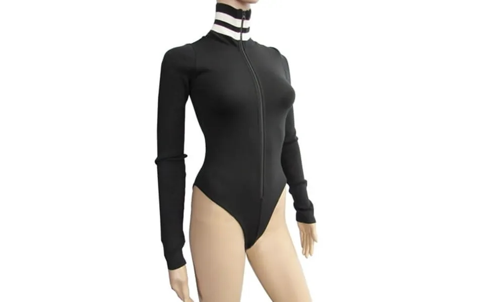 Fenty Puma By Rihanna Women Longsleeve Full Zip Bodysuit Cotton Black Size Xxs