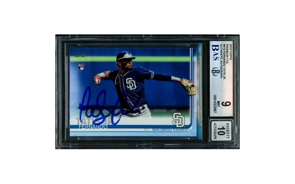 Fernando Tatis Jr. Autographed 2019 Topps Rainbow Foil Rookie Card 410 San Diego Padres Bgs 9 Auto Grade Gem Mint 10 Bec
