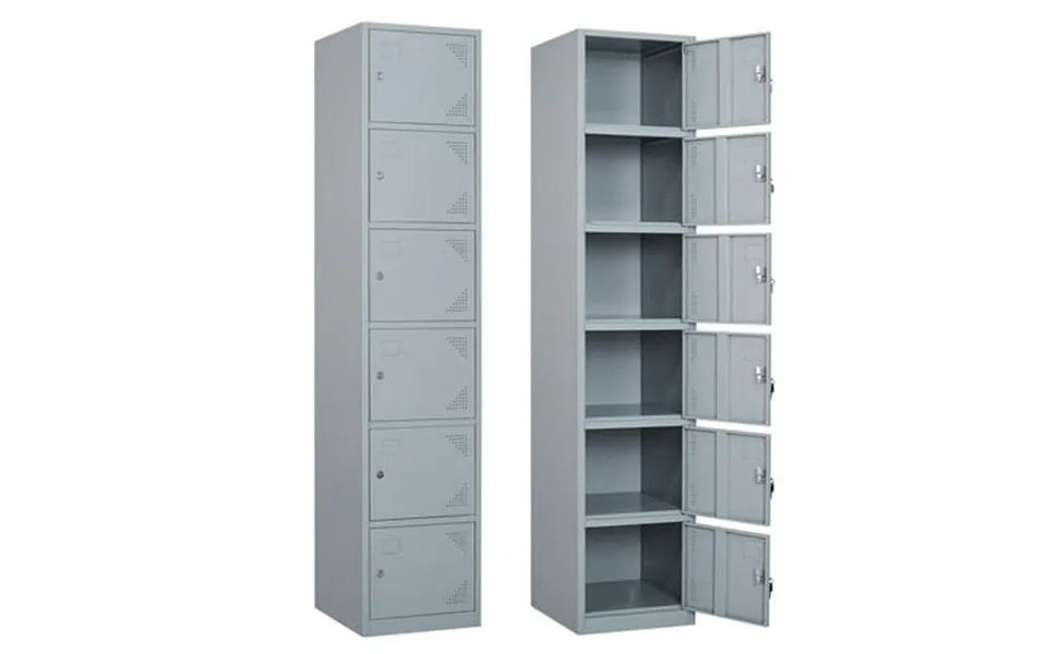 Fesbos Metal Locker 6 Lockable Door 71 Tall Steel Storage Cabinet For School Office Gym Home Employees Staff Sundries Ro