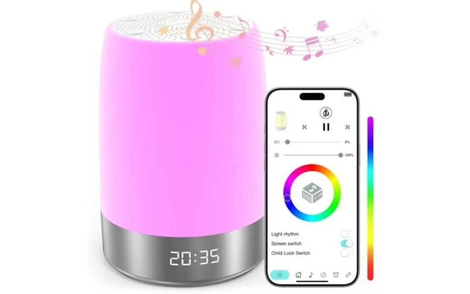 Fetervic White Noise Machine With Night Light& Alarm Clock 32 Soothing Sounds Smart App Control Timer & Memory Portable