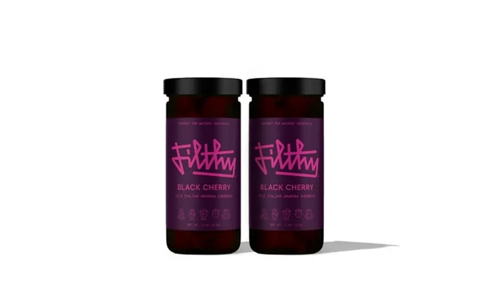 Filthy Black Amarena Cherry Jar 2-pack- Premium Cocktail Cherry Garnish