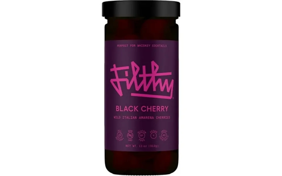 Filthy Black Amarena Cherry Jar 2-pack- Premium Cocktail Cherry Garnish