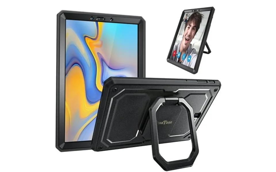 Fintie Case For Samsung Galaxy Tab S4 10.5 2018 360 Rotating Grip Stand Shockproof Cover W Screen Protector Black