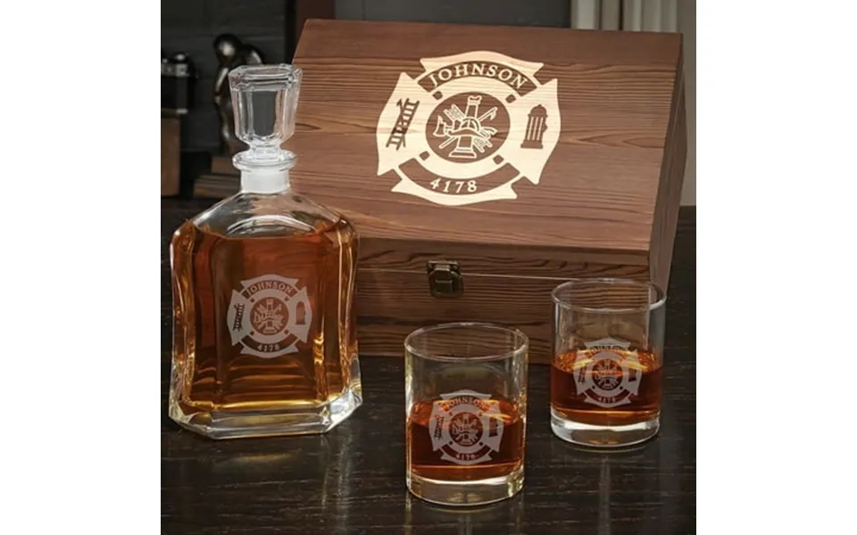 Fire And Rescue Personalized Argos Whiskey Decanter Set With Eastham Glasses