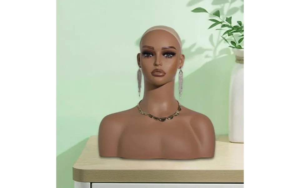 Fityle Manikin Display Stand Realistic Female Mannequin Head Making Styling Multifunctional Holder For Hats Beauty Salon