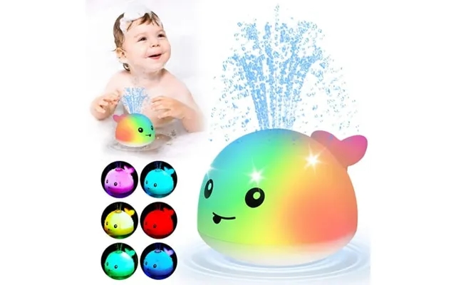Fixdono Baby Bath Toys Whale Light Up Fountain Bath Toy Birthday Gift For Baby Toddler 6 Months And Older Unisex product image