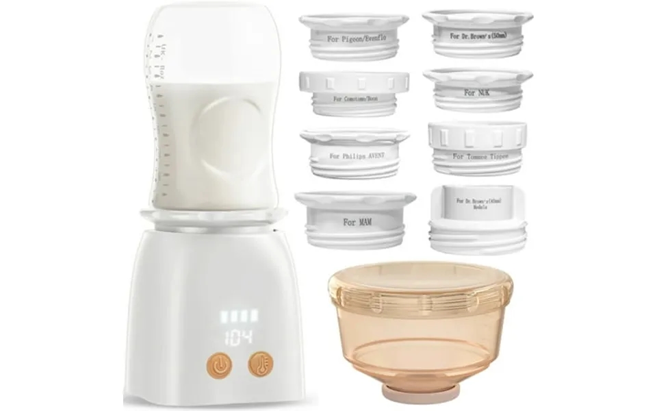 Fixdono Bottle Warmer Fast Heating Portable Bottle Warmer For Breastmilk And Formula With 8 Adapters White