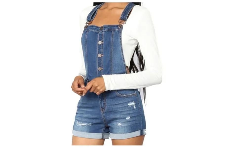 Fjofpr Jean Shorts For Women Stretch Womens Overalls Denim Stretch Straight Leg Jeans Overall Regular Fit Bib Jean Jumps