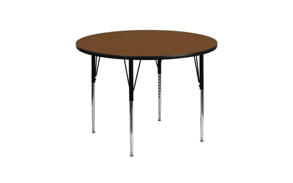 Flash Furniture 42 Round Oak Hp Laminate Activity Table - Standard Height Adjustable Legs