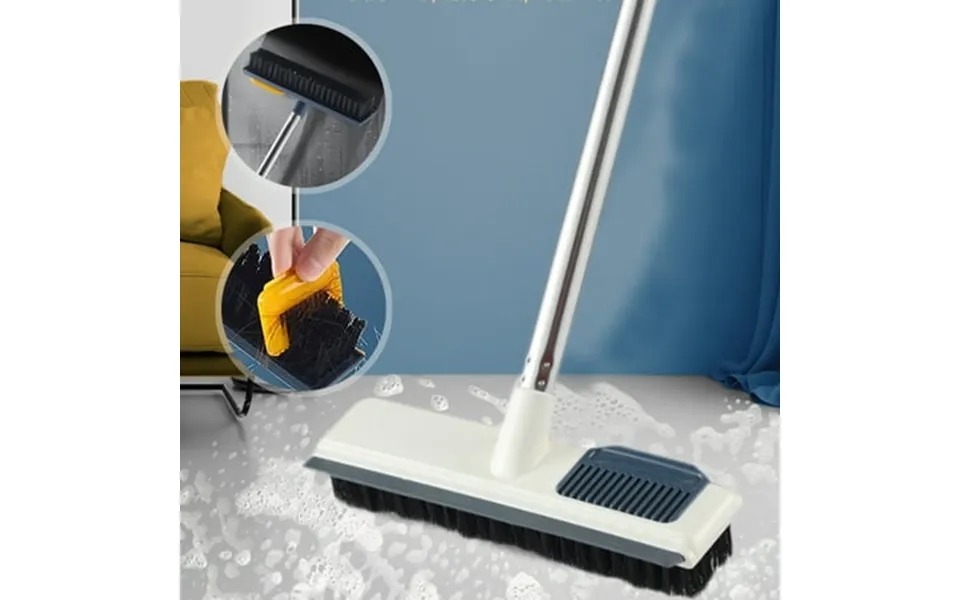 Floor Scrub Brush With 45.3inch Long Handle Adjustable 2 In 1 Scrape And Brush Stiff Bristle Scrubber Brush Shower Clean
