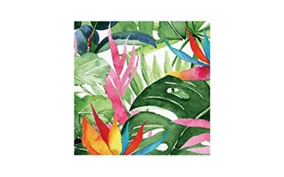 Floral Paradise Tropical Beach Summer Luau Party Paper Beverage Napkins