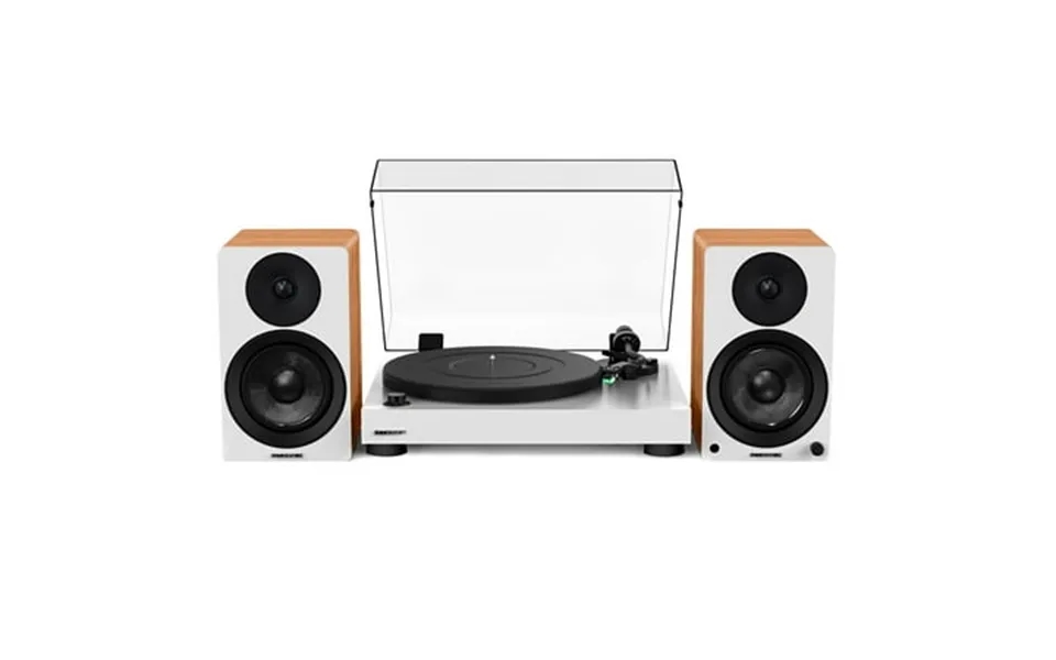 Fluance Rt81 Elite High Fidelity Vinyl Turntable White With Ai41 Powered 5 Stereo Bookshelf Speakers Lucky Bamboo Diamon