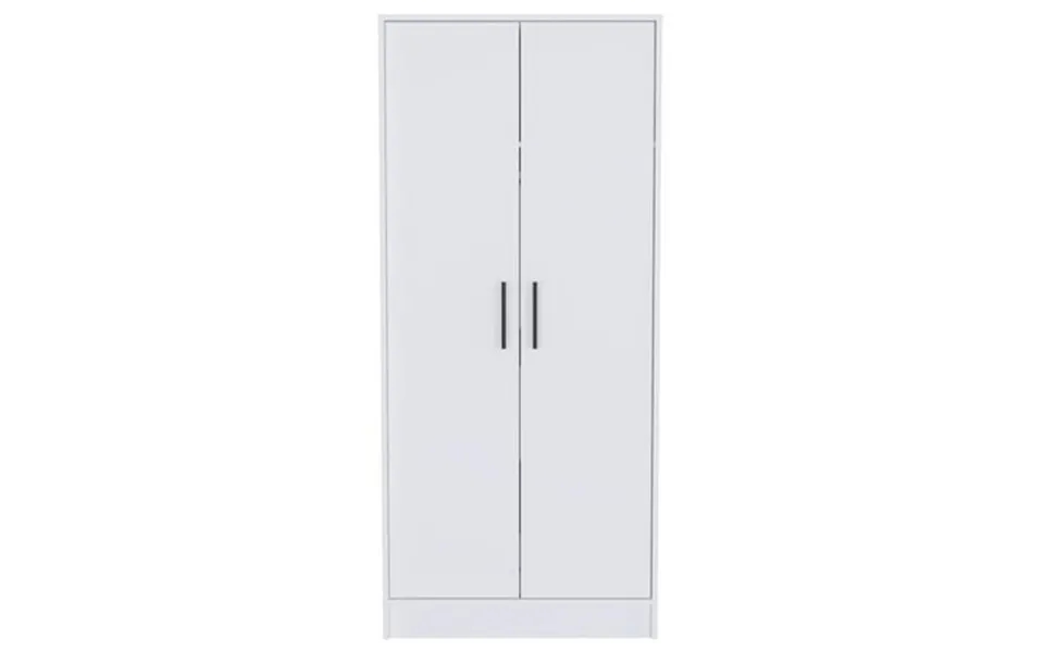 Fm Furniture Rio 2-door Wood Armoire With 1-cabinet & One Hidden Drawer In White