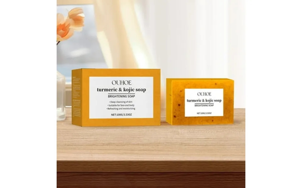Fmbmuo Lemon & Turmeric Soap For Face Body Dark Spots Fade Scars Cleansing Moisturizing Nourishing With African Bath Net