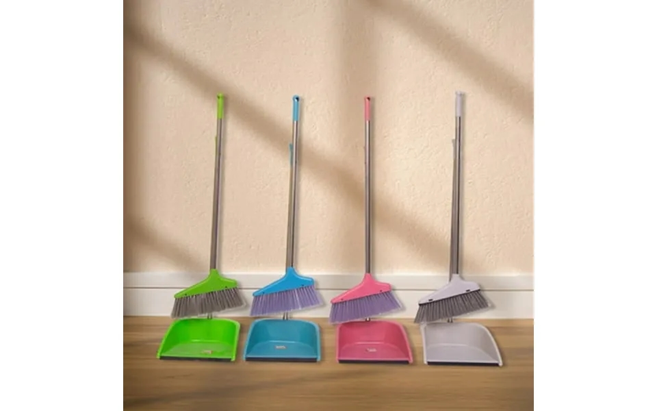 Fnyoxu Dustpan And Broom Set - Stainless-steel Extendable Handle 37