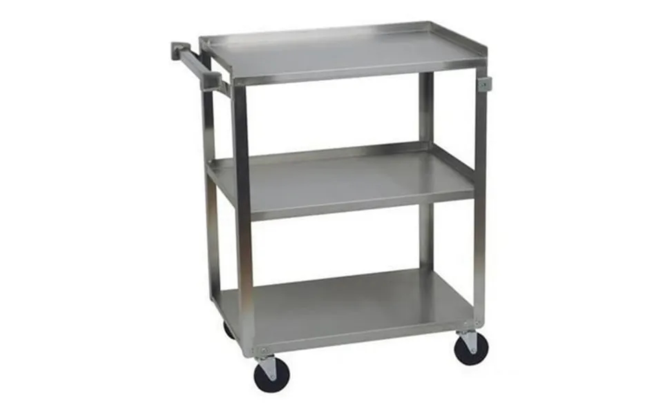 Focusfoodservice 90312 15.5 In. X 24 In. Stainless Steel Utility 3 Shelf Cart