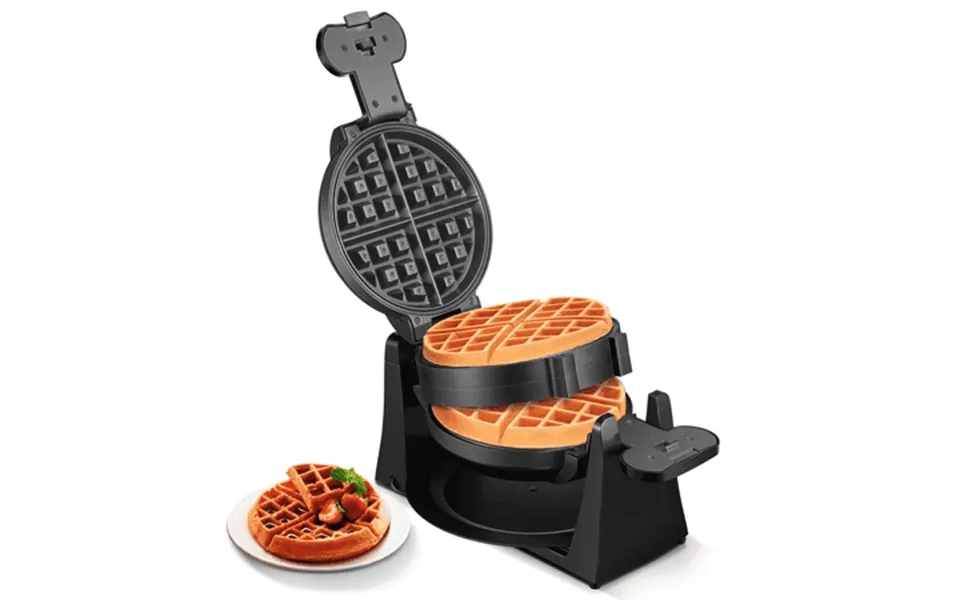Fohere Double Belgian Waffle Maker 180 Flip 1400w Waffles In 3 Minutes Anti-scald Nonstick Black New