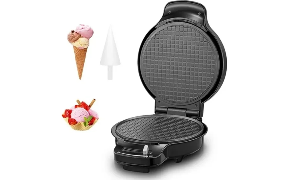 Fohere Waffle Cone Maker Machine And Ice Cream Bowl Maker 7.5 Browning Control And Cone Roller Black New