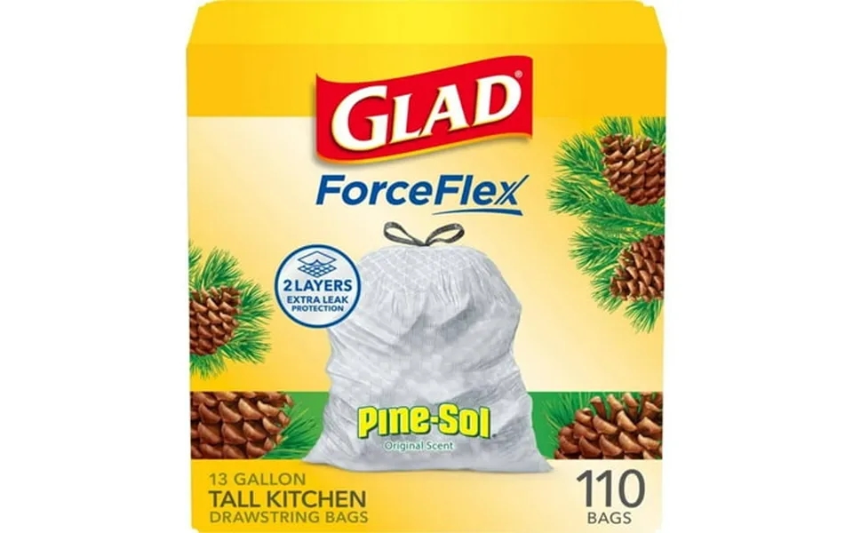 Forceflex White Ds Pine Sol Trashbags 13 Gal. 110ct