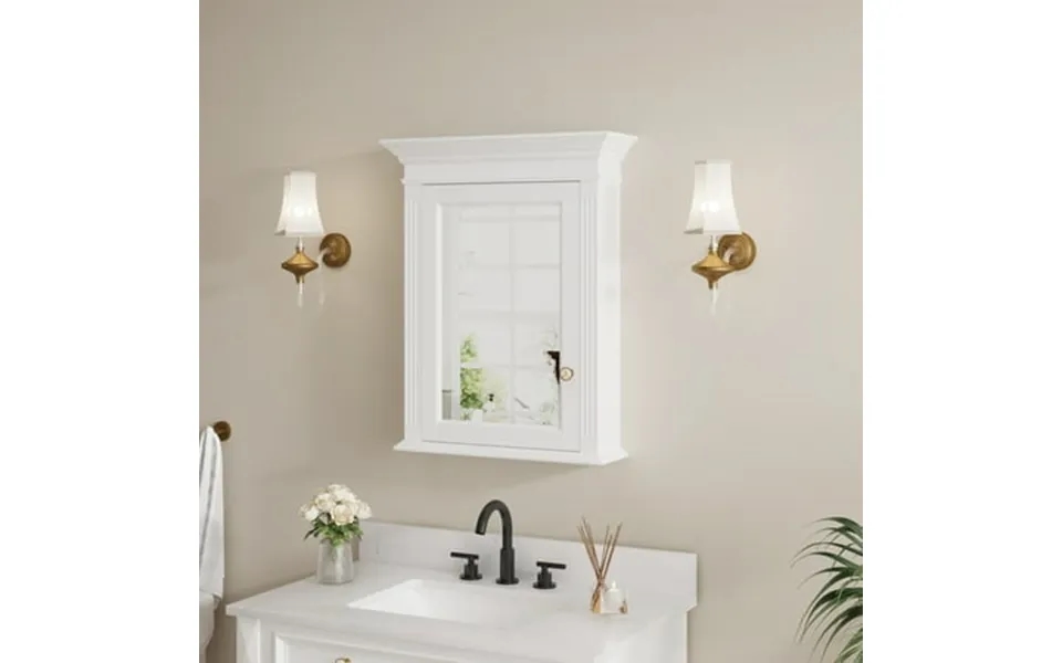 Forclover 24 X 30 Wall Mounted Bathroom Medicine Cabinet With Double-side Mirrors Solid Wood Mirror Cabinet Storage With