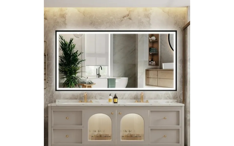 Forclover 84 X 40 Inch Led Bathroom Mirror Backlit And Front Lighted Mirror For Bathroom Wall Mounted Bathroom Vanity Fr