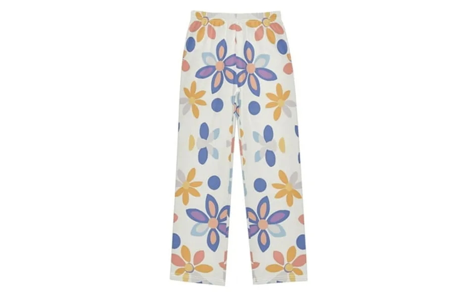 Formrs Boys Pajama Pants With Pockets Size 13-14y Kids Lounge Sleep Bottoms Blue Retro Flower