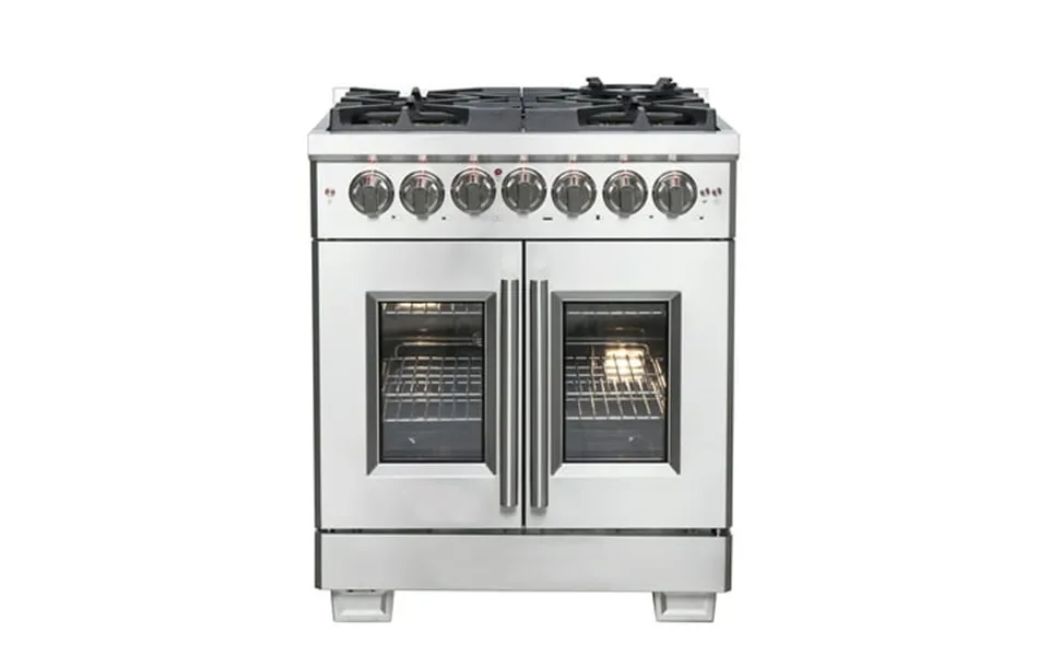 Forno Capriasca 30-inch Freestanding French Door Dual Fuel Range 4 Burners True Convection Oven