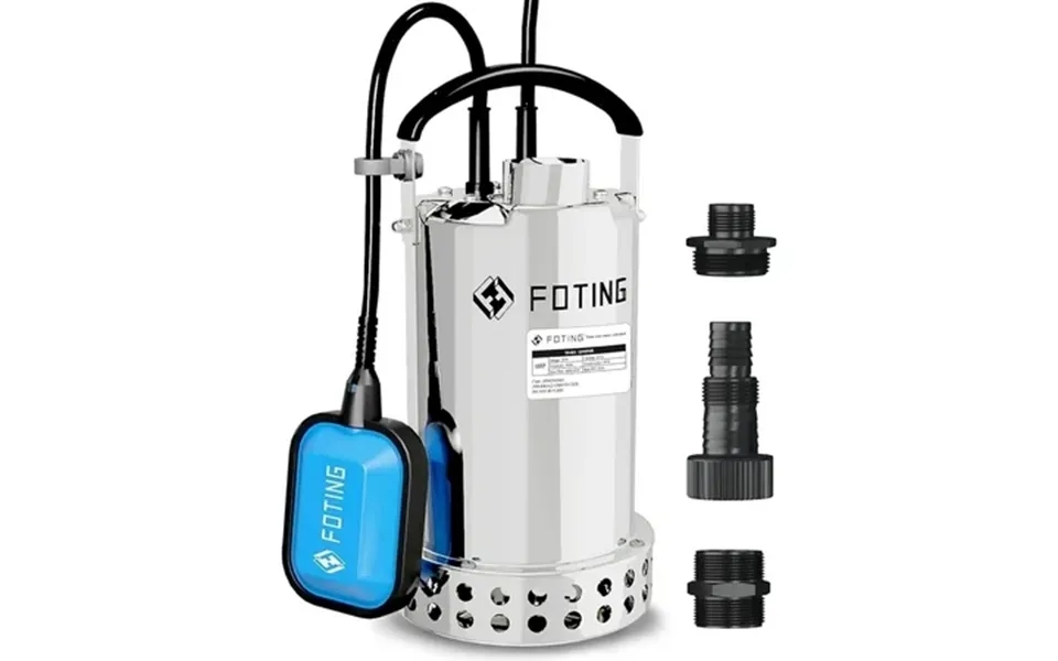 Foting Full 304 Stainless Steel Sump Pump With Float Switch - 1hp 4600gph Automatic Submersible Water Pump Fast Water Re