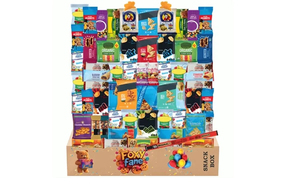 Foxy Fane Gift Box Holiday Healthy Snacks And Treats 60-count