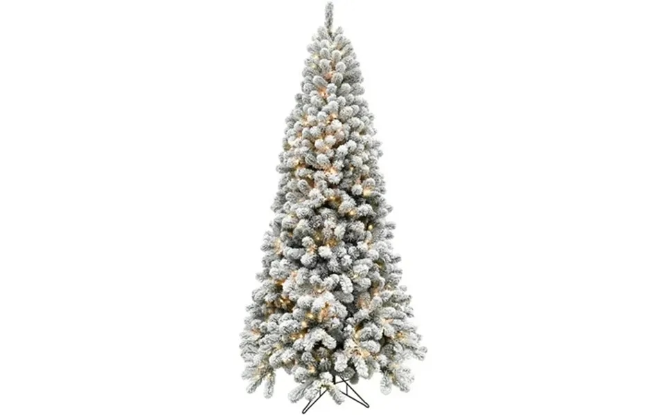 Fraser Hill Farm 12-ft. Flocked Alaskan Pine Christmas Tree With White Incandescent Smart Lights Ffaf012-3sn
