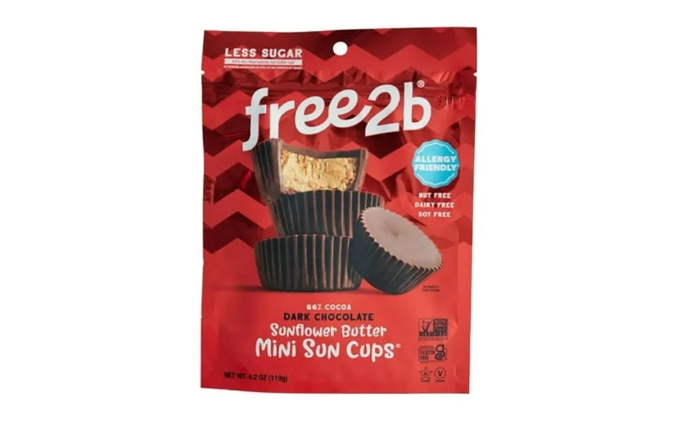Free2b Dark Chocolate Sun Cups Minis Candy 4.2 Oz