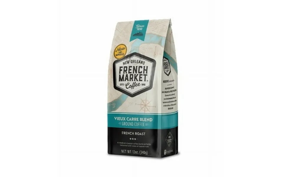 French Market Vieux Carre Blend French Roast Ground Coffee 12 Oz