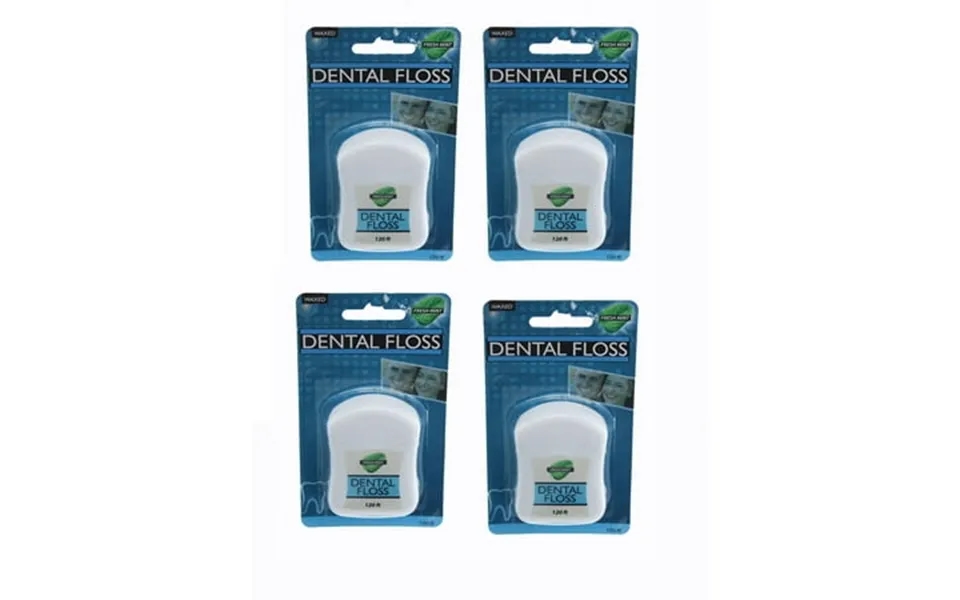 Fresh Mint Waxed Dental Floss 120 Feet 4 Pack