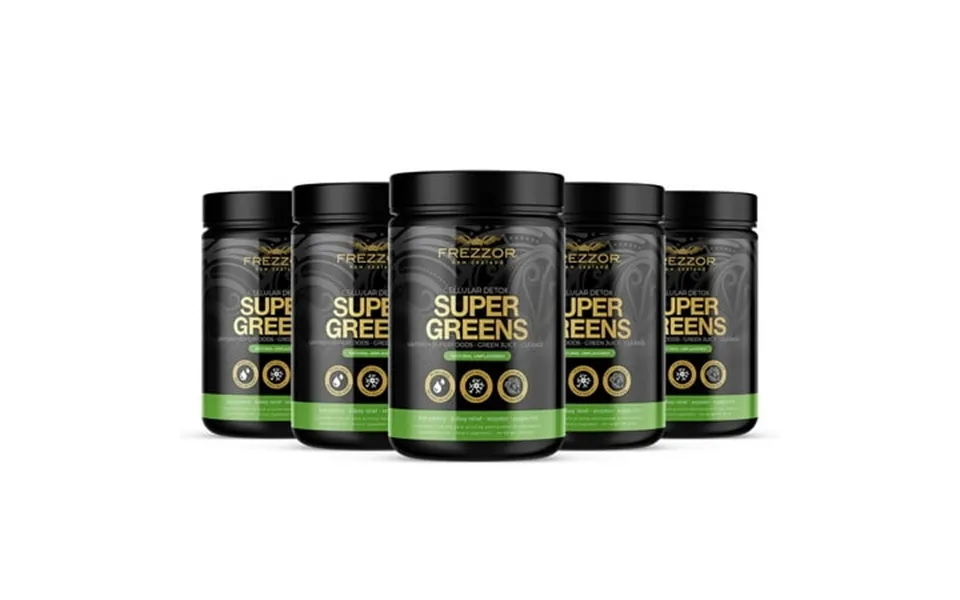 Frezzor Super Greens Powder With Uaf1000 Wheat Grass Supplement 300g 5 Bottles