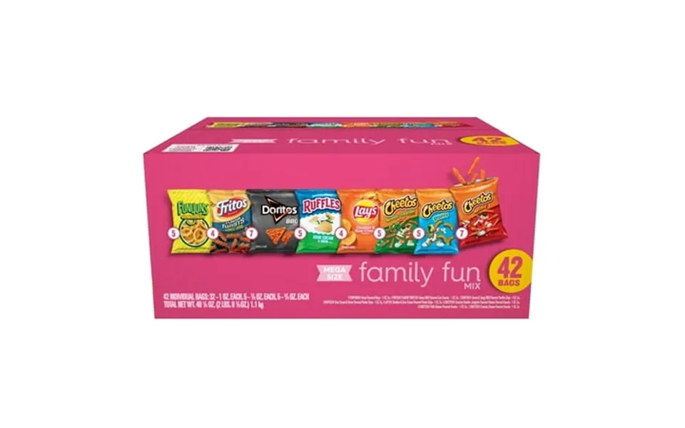 Frito Lay Family Fun Mix Chips Variety Pack Mega Size 42 Count - 4 Pack