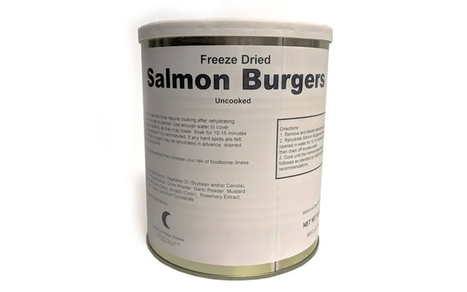 Ftf Technologies Freeze Dried Salmon 25 Year Shelf Life 1 Gallon Can 12 Burgers