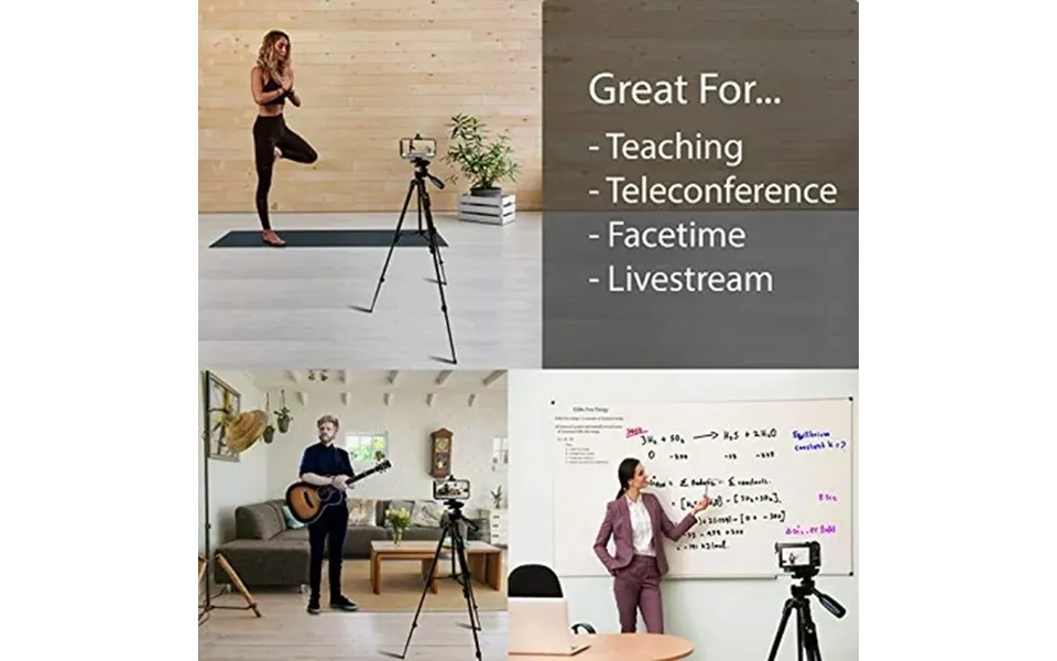 Fugetek Phone Camera Lightweight Aluminum Bluetooth Black 54 Tripod Kit New