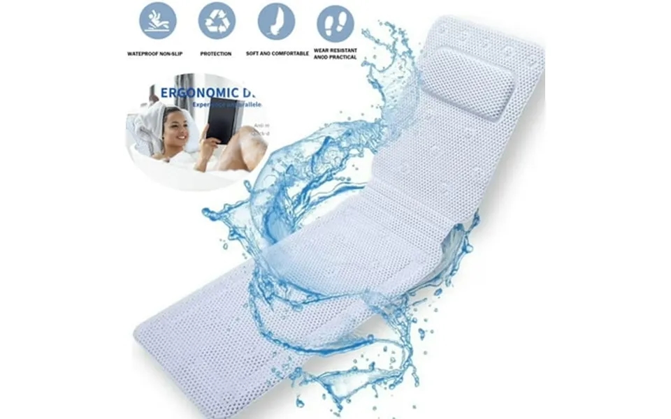 Full Body Bath Pillow Tub Bathtub Pillows With 30 Non-slip Suction Spa Bath Mattress Cushion With Breathable Bathtub Mat