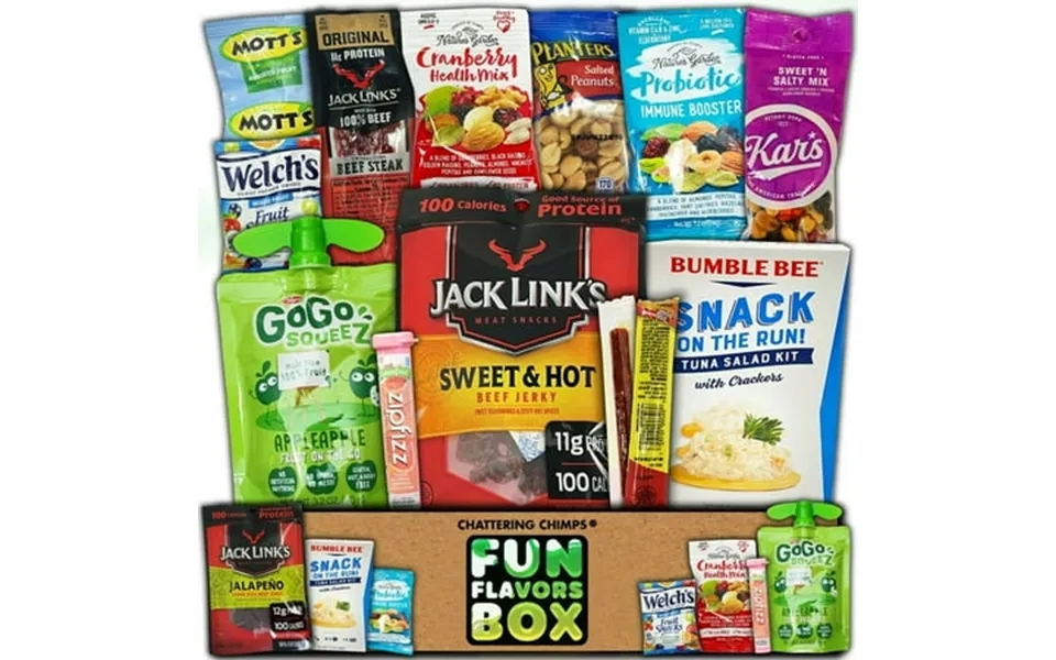 Fun Flavors Box - Healthy Fitness Snacks Care Package Gift Box Sampler