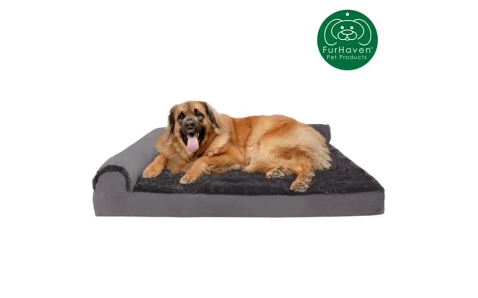 Furhaven Pet Products Plush & Velvet Deluxe Chaise Lounge Orthopedic Sofa-style Pet Bed For Dogs & Cats - Platinum Gray