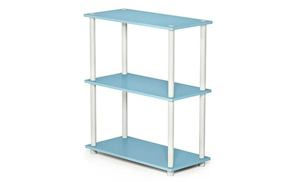 Furinno 23.6 W X 11.6 D X 29.5 H 3-shelf Decorative Shelves Blue And White