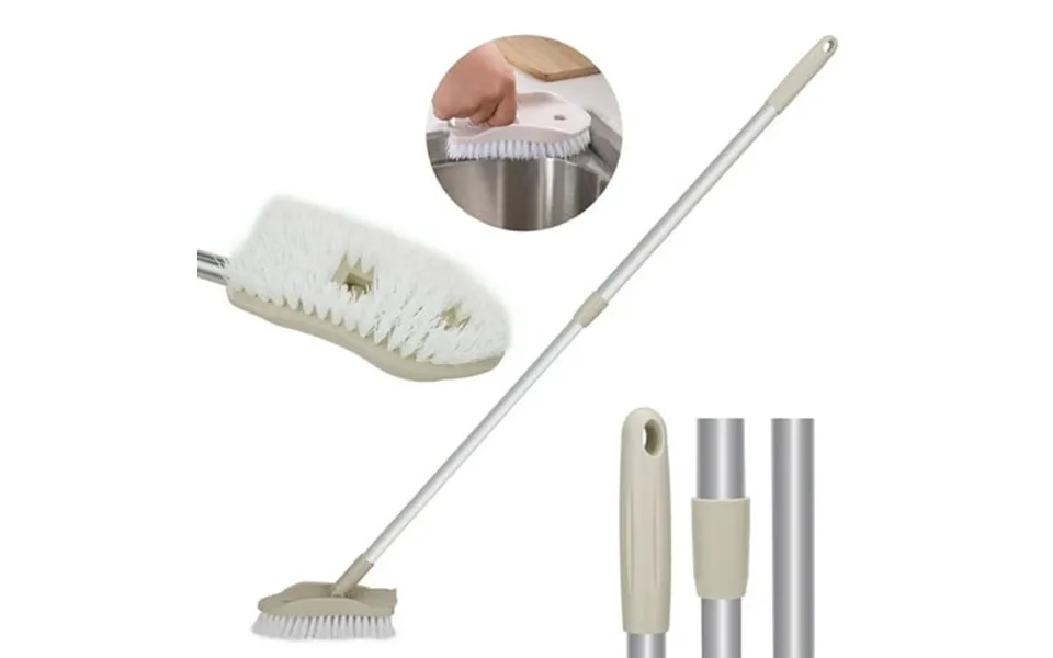 Futata 2 In 1 Floor Scrub Brush 33.46inch Adjustable Long Handle Scrubber Shower Tub Scrubber Car Van Bus Window Cleaner