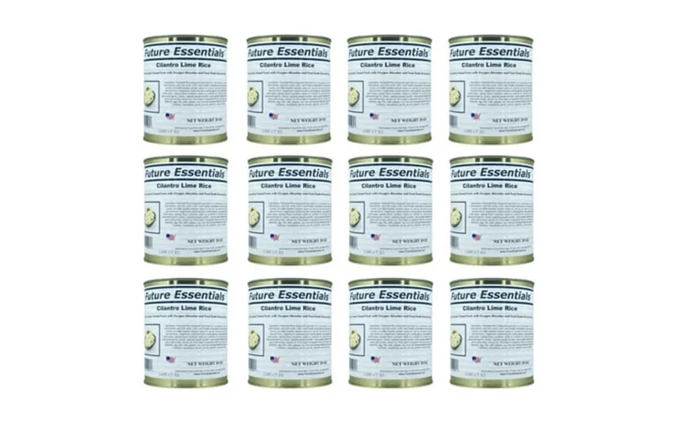 Future Essentials Freeze Dried 10 Years Long Shelf Life Emergency Camping Food Cilantro Lime Rice 20oz Can - 12 Cans