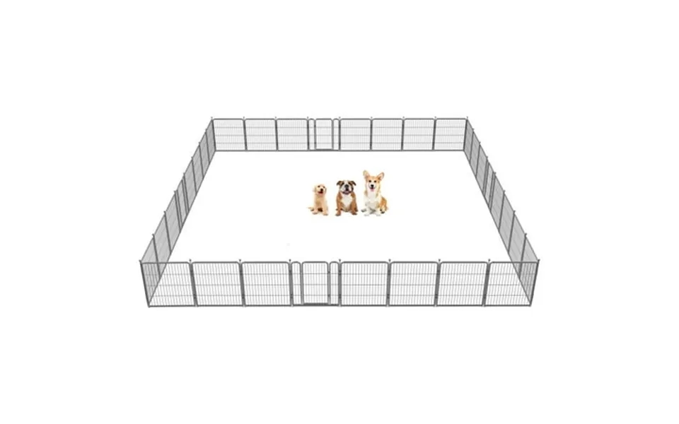 Fxw Aster Dog Playpen Designed For Courtyard Rv Camping 32 32 Panels For Medium Dogs Silver