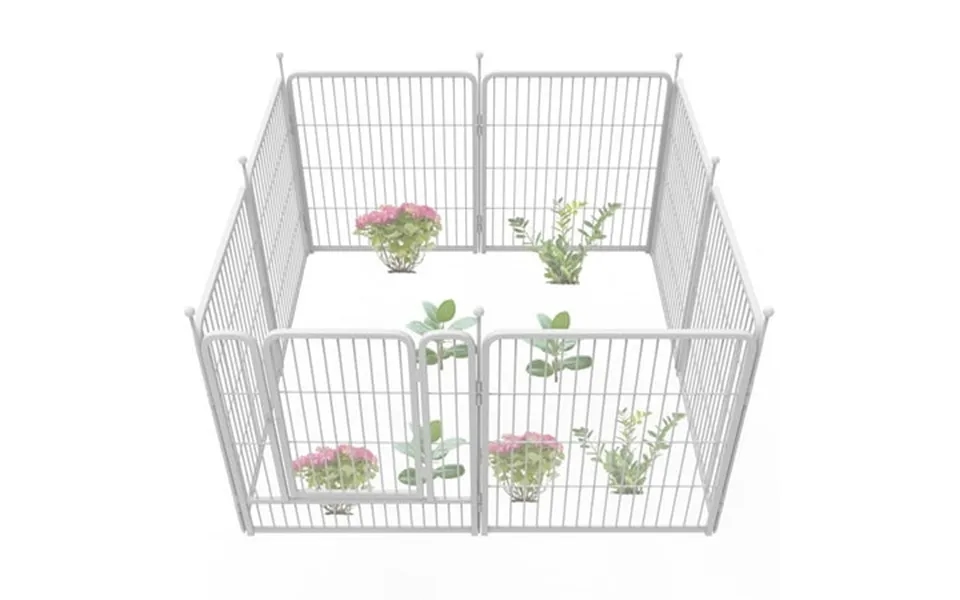 Fxw Garden Fence 32in H X 18.0ft L 8 Panels Decorative Dog Fence Outdoor For The Yard Heavy Duty Metal Animal Barrier Fo