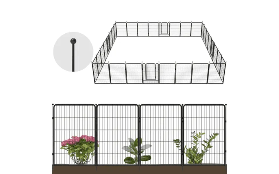 Fxw Garden Fence 40in H X 72.0ft L 32 Panels Decorative Dog Fence Outdoor For The Yard Heavy Duty Metal Animal Barrier F