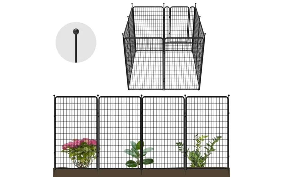 Fxw Garden Fence 50in H X 20.0ft L 8 Panels Decorative Dog Fence Outdoor For The Yard Heavy Duty Metal Animal Barrier Fo